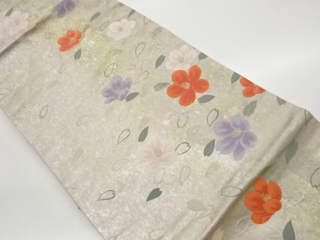 JAPANESE NAGOYA OBI / WOVEN FLOWER PETALS